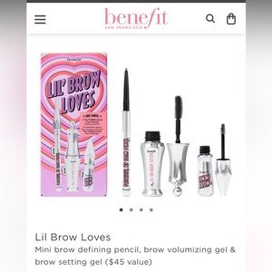 Benefit Lil Brow Loves
Mini brow pencil, brow defining gel & brow setting gel